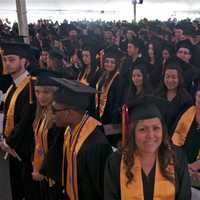 <p>The Class of 2015 fills the tent on the West Campus at NCC. </p>