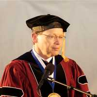 <p>NCC President David L. Levinson speaks to the graduating class.</p>