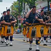 <p>The Police Emerald Society of Westchester in the Hastings-on-Hudson parade.</p>