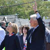 <p>Bill and Hillary Clinton march in New Castle&#x27;s Memorial Day parade in downtown Chappaqua</p>