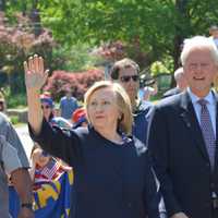 <p>Bill and Hillary Clinton march in New Castle&#x27;s Memorial Day parade in downtown Chappaqua</p>