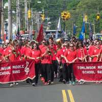 <p>The Tomlinson Middle School Band marches in Monday&#x27;s parade.</p>