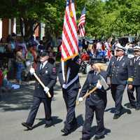 <p>The Danbury Fire Department brings up the end of the parade.</p>