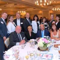 <p>Frank Corvino with friends, family and Greenwich Hospital colleagues, at the VNSW gala.</p>