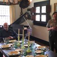 <p>Charlie Burlingham and Linda Cook welcome the donation of historic art pieces to the Weir Farm National Historic Site in Wilton and Ridgefield.</p>