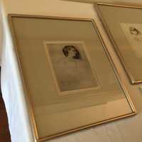 <p>Some etchings Weir created of family members that were donated to the Farm.</p>