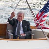 <p>Regis Philbin and Kathie Lee Gifford arrive by boat at the GIFF Changemaker Gala.</p>