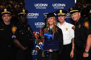 Four Bridgeport Police Officers Attend UConn Graduation For Erin Craw