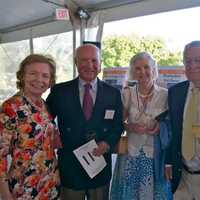 <p>From L: Shelby White, honoree Ben Needell, Susan Henry, Jim Henry, author Jane Bryant Quinn at the Westchester Land Trust benefit at Old Salem Farm.</p>