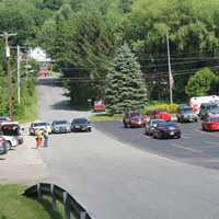 <p>Carmel Police units ensure safety at the landing zone.</p>