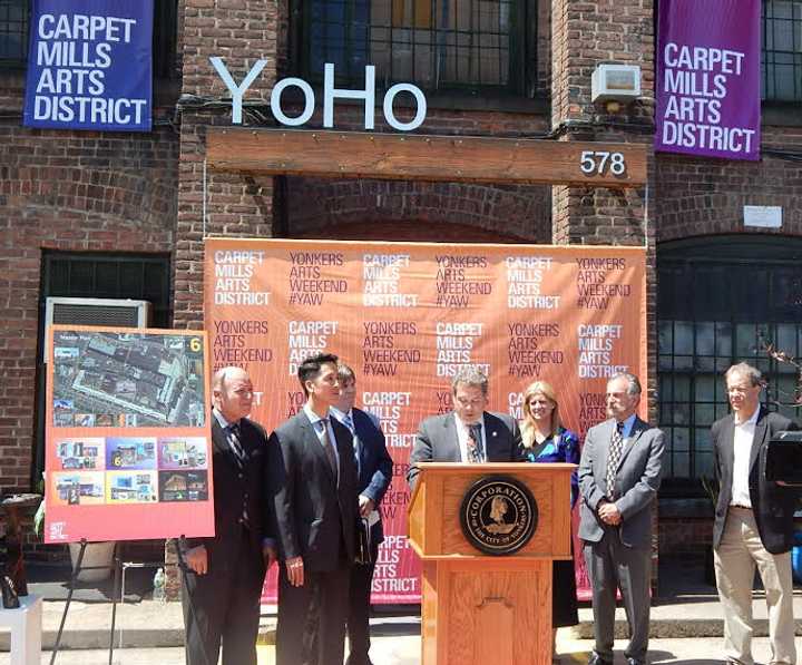 Mayor Mike Spano announced the renaming of the Alexander Smith Carpet Mills.