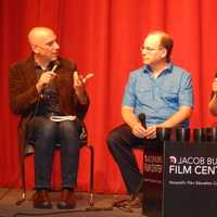 <p>From left. Brian Ackerman, programming director at Jacob Burns Film Center; Brian Vangor of Indian Point; Ivy Meeropol, director of &quot;Indian Point.&quot;</p>