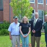 <p>Rep. Shaban with Sean McNamara of the Redding Nursery and his father, and Lynn Ruffing of Redding&#x27;s Garden Club.</p>