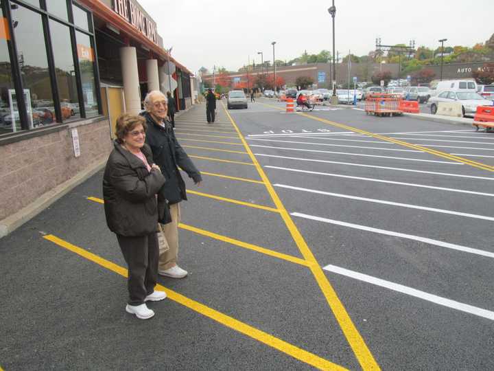 Mamaroneck residents Naomi and Max Eagelfeld prepare for  Hurricane  Sandy on Friday at the New Rochelle Home Depot.