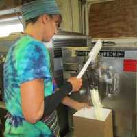 <p>Making the ice cream at The Blue Pig in Croton.</p>