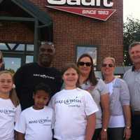 <p>Connor Armstrong, 7, front, with 11-year-old twin sisters, Megan, left, and Alexis, right. In back, from left; Meredith Donaher of Gault Energy, parents John and Melanie Armstrong, Kim Smith, Make-A-Wish, and Sam Gault of Gault Energy.</p>