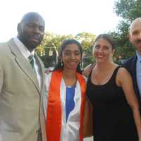 <p>Darryl Mouzon, Anam Ali, Katie Reynolds, and John Andreassi celebrate Anam&#x27;s graduation. Anam will be attending Iona College in the fall.</p>