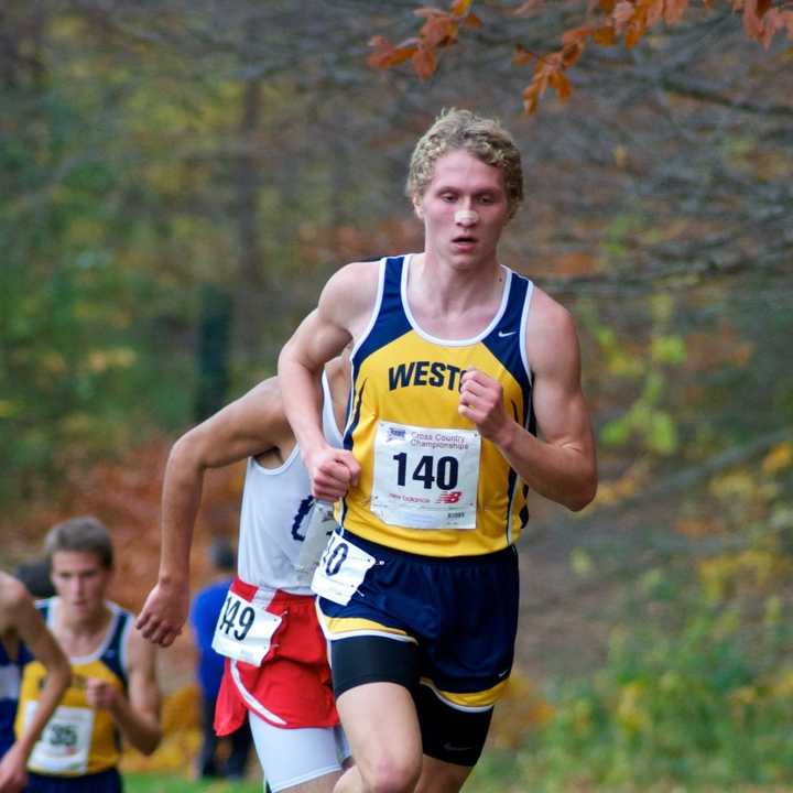 David Stankiewicz runs in a race for Weston High School. The Syracuse University student died unexpectedly on Saturday.