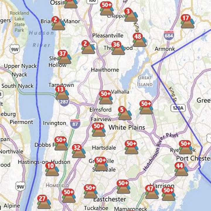 More than 1,800 residents in Armonk were without power Monday evening due to Hurricane Sandy. 