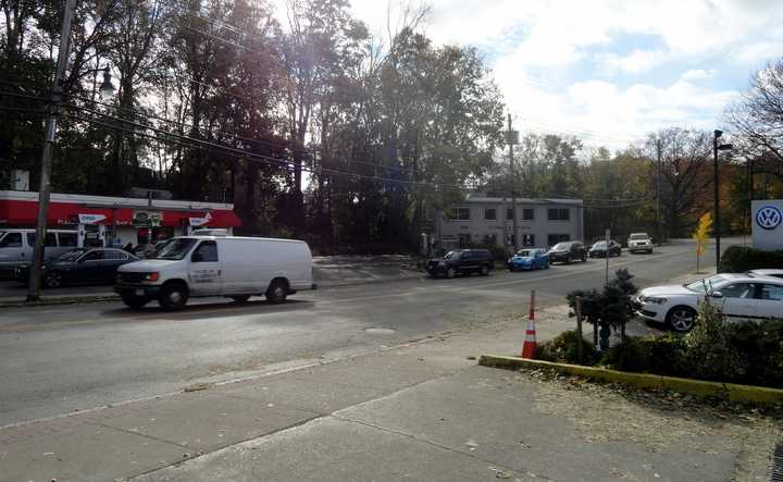 Residents line up at the Citgo Station on Bedford Road in Pleasantville Thursday afternoon.