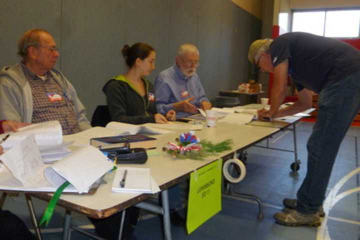 Voters sign in at Increase Miller Elementary during last year&#x27;s elections.