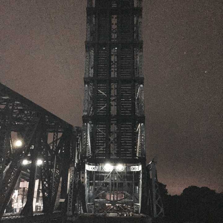 Part of the Devon Bridge, which carries Metro-North trains over the Housatonic River, is stuck in the open position.