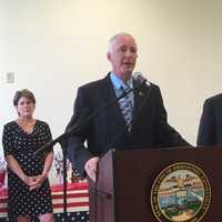 <p>Bridgeport Mayor Bill Finch introduces U.S. Senator Richard Blumenthal (D-CT) at the unveiling of an elder abuse prevention bill Thursday.</p>