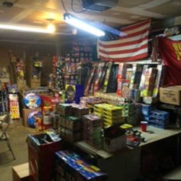 Part of the haul of illegal fireworks seized by Connecticut State Police from a Danbury home. 