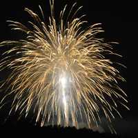 <p>The fireworks brighten the sky above the Danbury Airport and the Danbury Fair Mall on Thursday night. </p>