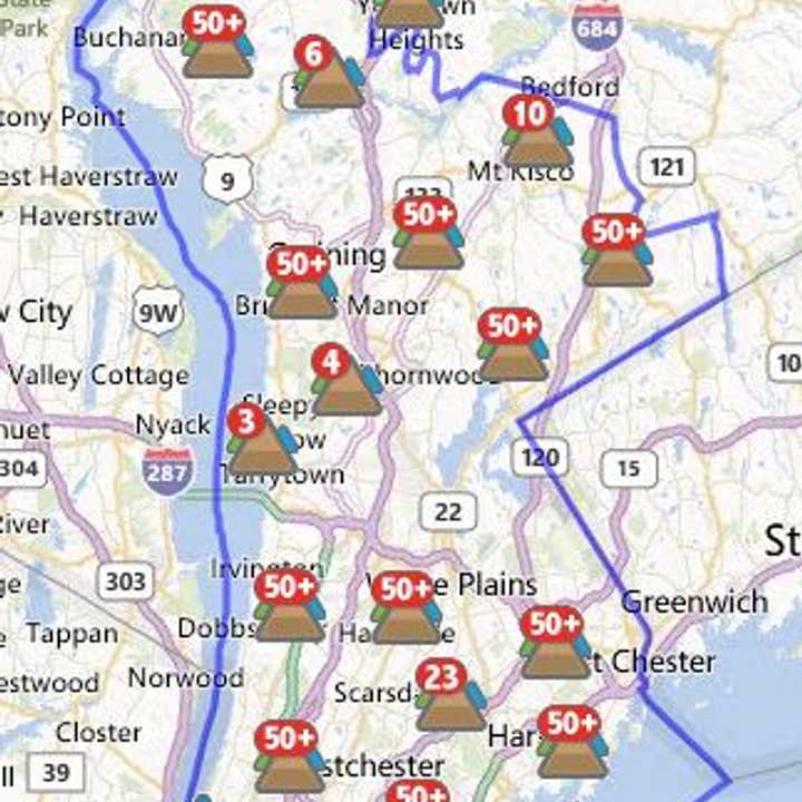 More than 9,000 Yonkers customers were without power Tuesday morning. 