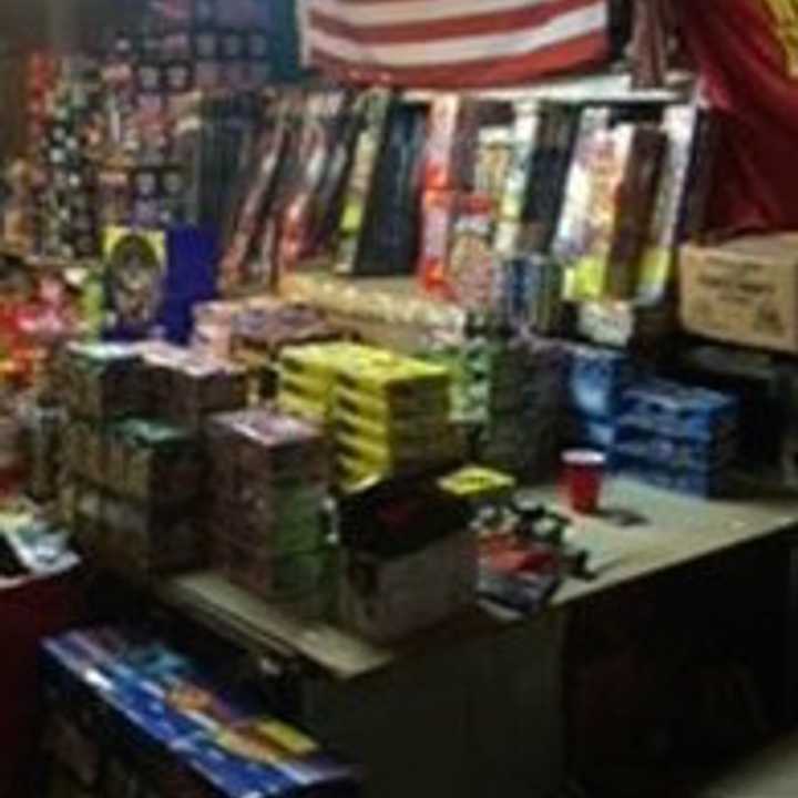 Part of the haul of illegal fireworks seized by Connecticut State Police from a Danbury home. 