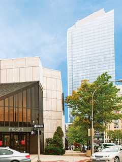 Dump Truck Scrapes Underpass Of Galleria In White Plains