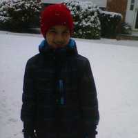 <p>William Burger of New Canaan standing in some snow on Wednesday following the nor&#x27;easter. </p>