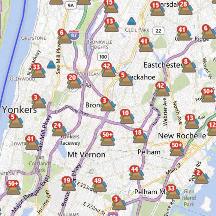 About four percent of Con Edisons approximately 75,000 customers in Yonkers, or about 3,000 customers, were without power at 8 a.m. Friday.