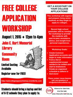 College Application Workshop Scheduled In Yorktown