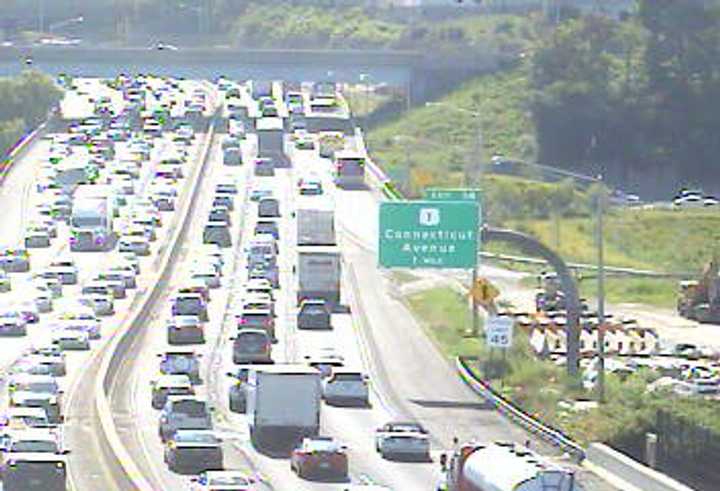 I-95 is bumper-to-bumper in both directions near Route 7 in Norwalk. 