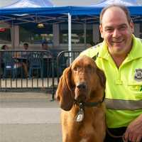 <p>Mark Vitti with Cleo are part of the Stamford Police Department Canine Unit.</p>