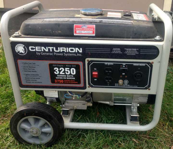 Gas-powered generators such as this one emit carbon monoxide, which can be fatal. 