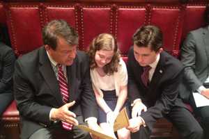 Eastchester, Rye Neck High School Interns Visit NY Senate