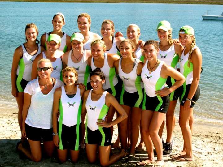 Members of the Connecticut Boat Club enjoy a competition in California. See story for picture identifications.