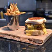 <p>The burger at Harlan Social Club.</p>