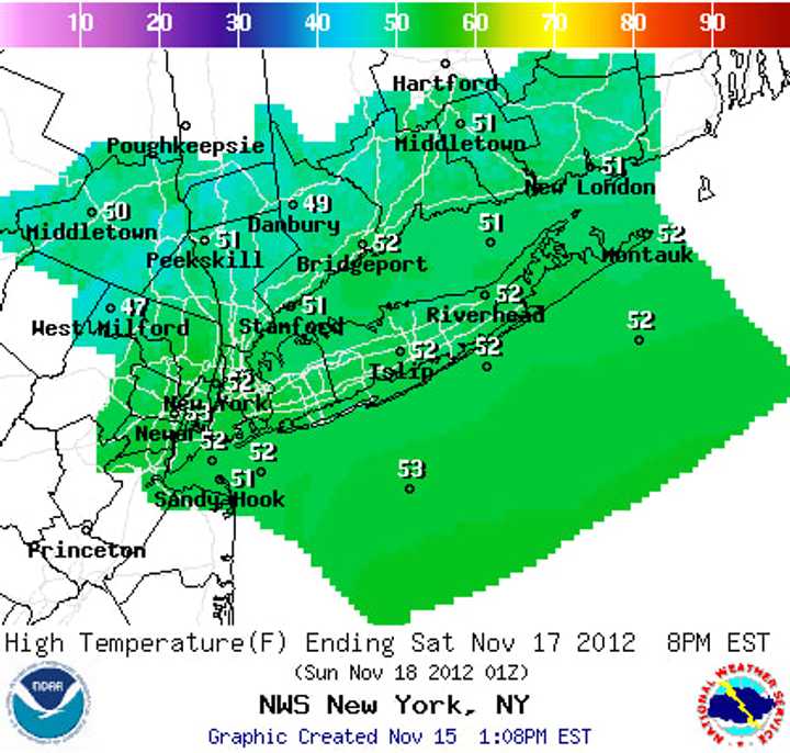 Saturday will be sunny and mild in Westchester County.