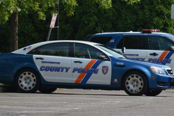 Westchester County police cars stationed in Mount Kisco