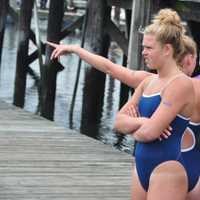 <p>Swimmers wait for a teammate at last year&#x27;s marathon.</p>