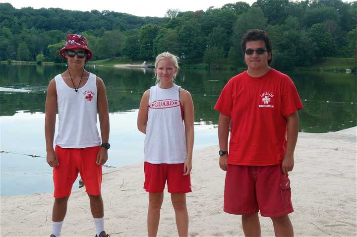 Lifeguards at a Lake Carmel beach