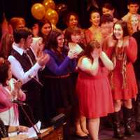 <p>Port Chester teen Rosie Veltri celebrates her win in the 2012 Westchester Teen Idol competition.</p>