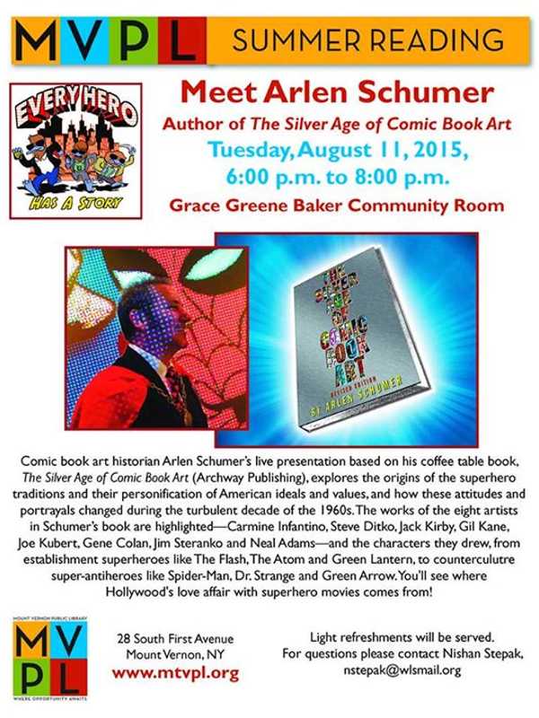 Arlen Schumer To Give Superhero Presentation At Mount Vernon Library