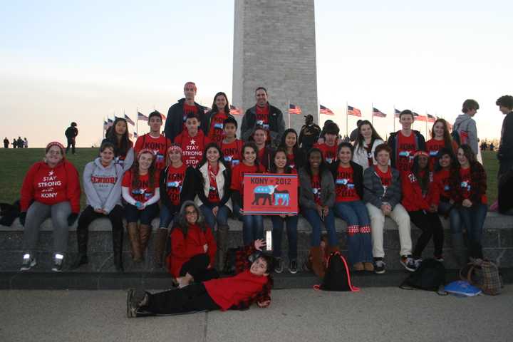 Briarcliff High School students and faculty pose for a photo while in Washington, D.C. 