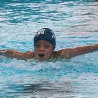 <p>Christian Messado of Ossining competes in the 10U butterfly. </p>