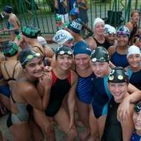 <p>Girls wait for the start of their races Thursday at Rye Playland. </p>